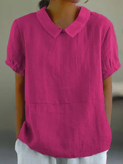 Renate | Lässige Bluse mit Kragen und Puffärmeln