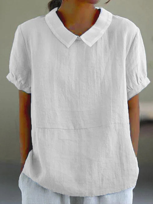 Renate | Lässige Bluse mit Kragen und Puffärmeln