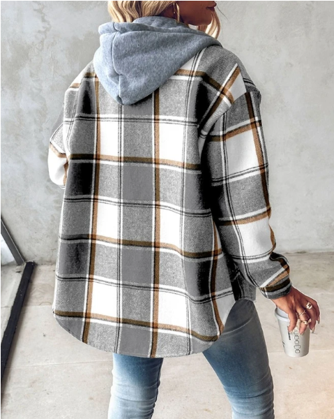 Lena | Bequemer Kapuzenpullover mit Karomuster
