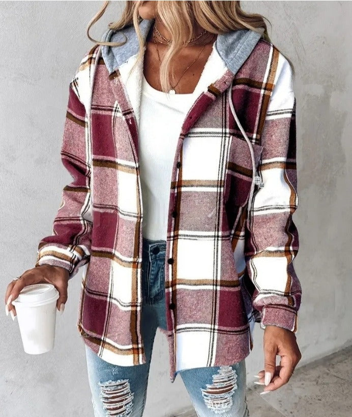 Lena | Bequemer Kapuzenpullover mit Karomuster