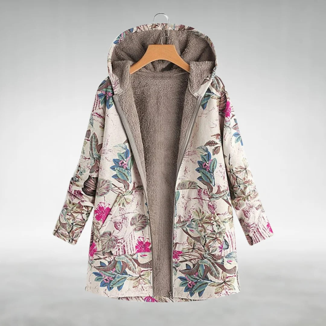 Bella | Stilvolle Blumenfleecejacke
