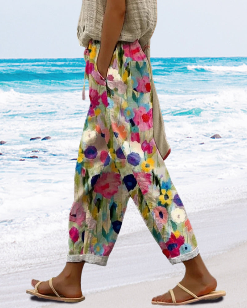 Jutta | Stylische Hose mit Blumenmuster und Lockerer Passform