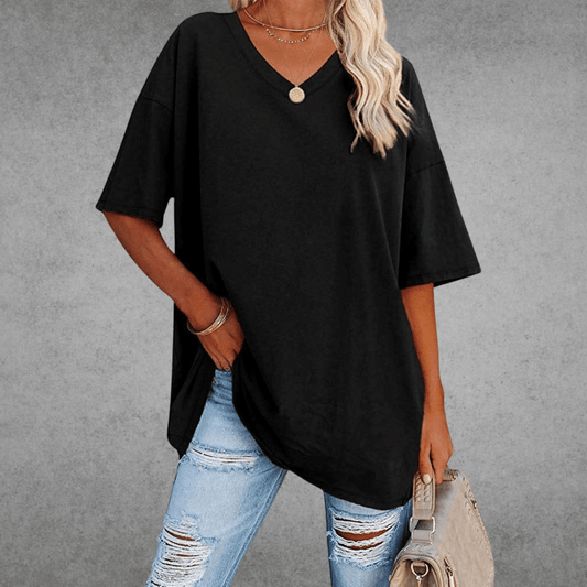 Lieselotte | Stilvolles Oversize-T-Shirt mit V-Ausschnitt