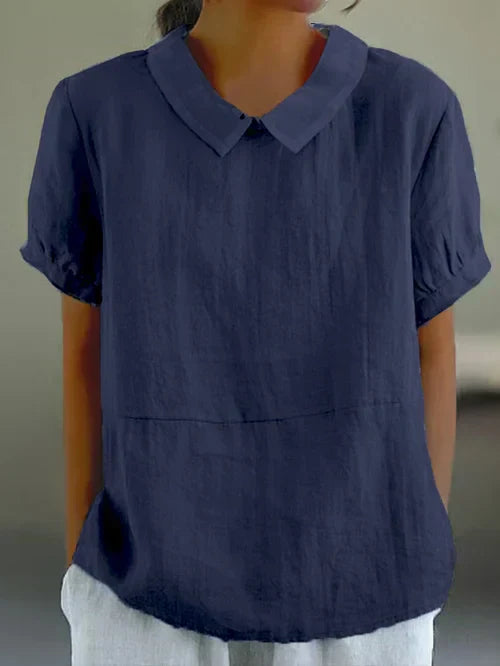 Renate | Lässige Bluse mit Kragen und Puffärmeln