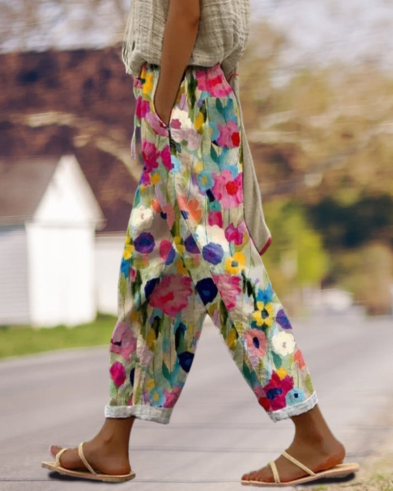 Jutta | Stylische Hose mit Blumenmuster und Lockerer Passform
