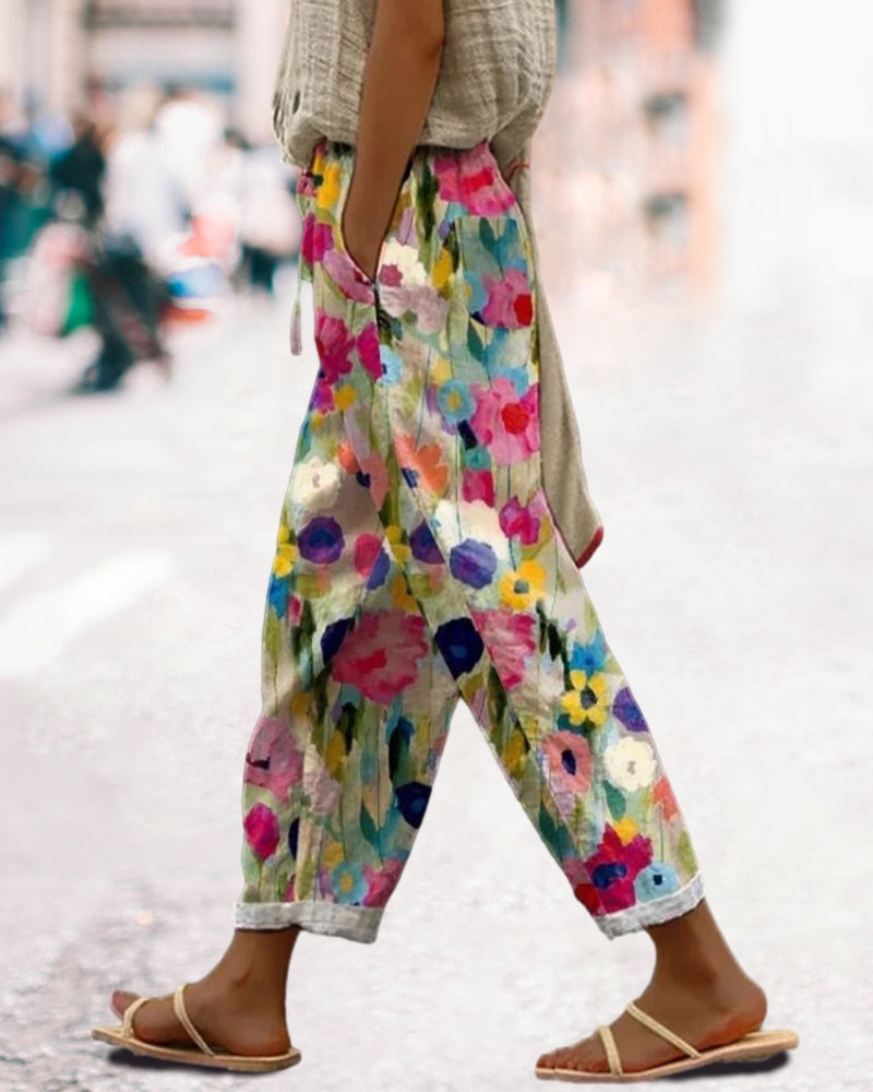 Jutta | Stylische Hose mit Blumenmuster und Lockerer Passform
