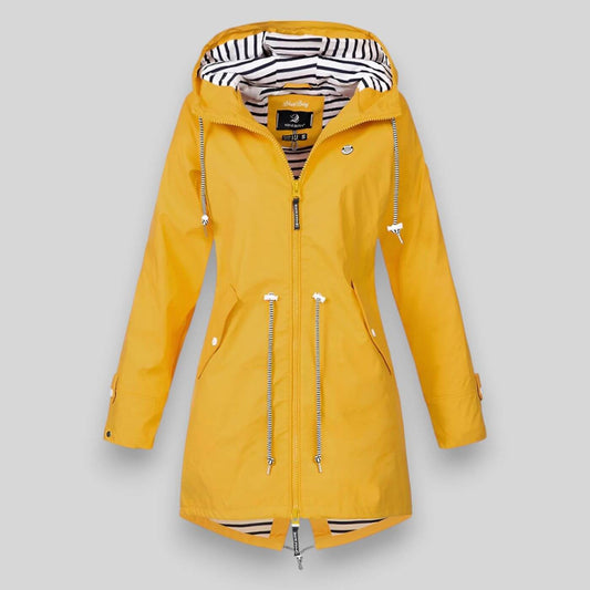 Sabine | Stilvolle Regenjacke mit Kapuze und Reißverschluss