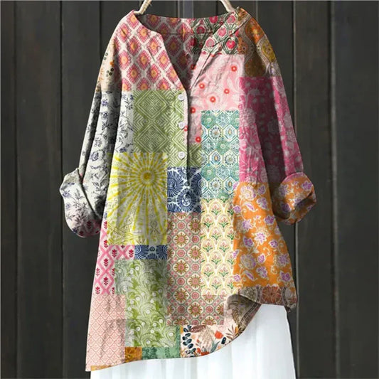 Petra | Knopfbluse im Vintage-Stil