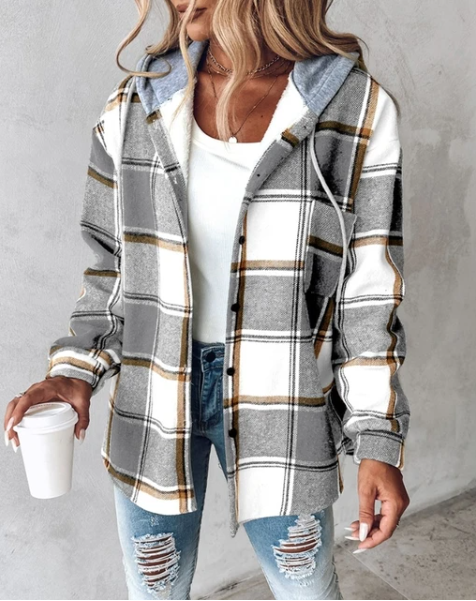 Lena | Bequemer Kapuzenpullover mit Karomuster