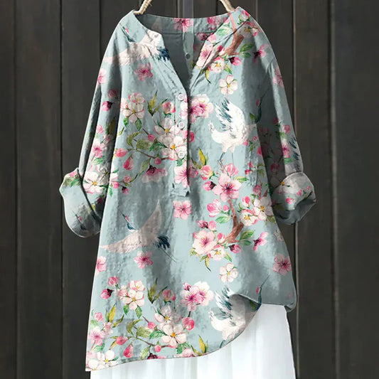 Petra | Knopfbluse im Vintage-Stil