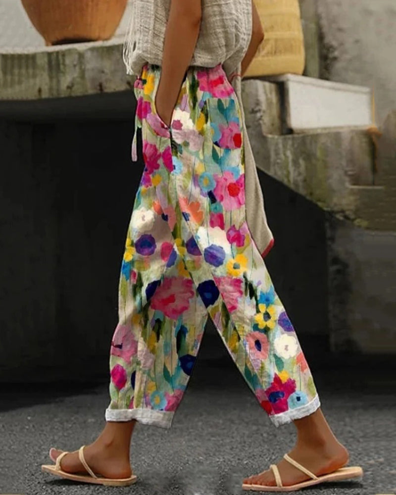 Jutta | Stylische Hose mit Blumenmuster und Lockerer Passform