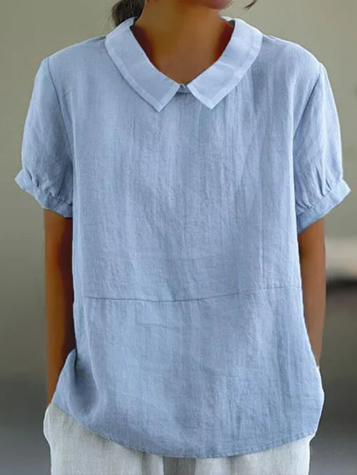 Renate | Lässige Bluse mit Kragen und Puffärmeln