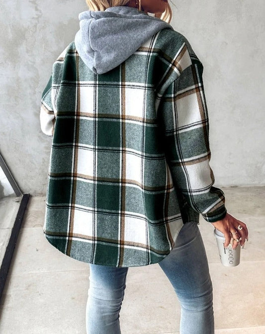 Lena | Bequemer Kapuzenpullover mit Karomuster